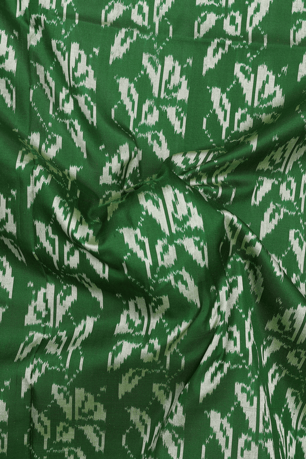 Pochampally Silk Saree In Leaf Green With Printed Design