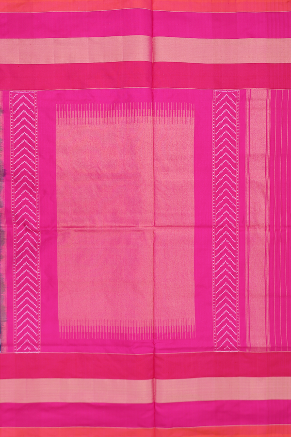 Pochampally Silk Saree In Navy Blue With Allover Design