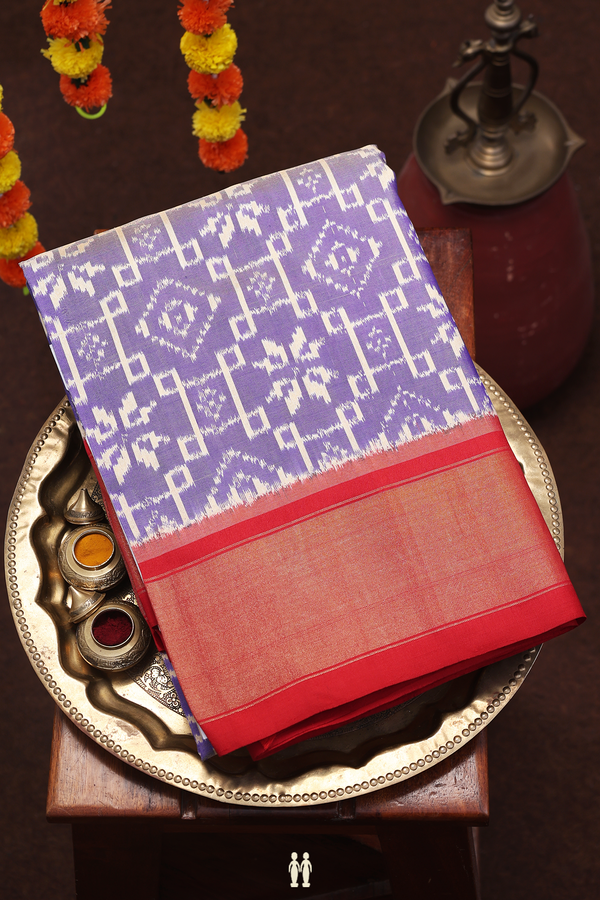 Pochampally Silk Saree In Purple With Printed Design