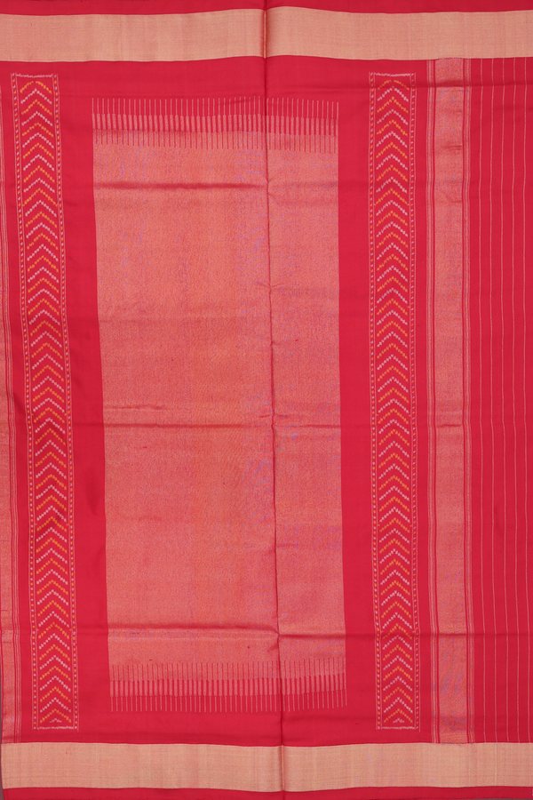 Pochampally Silk Saree In Ruby Red With Diamond Design
