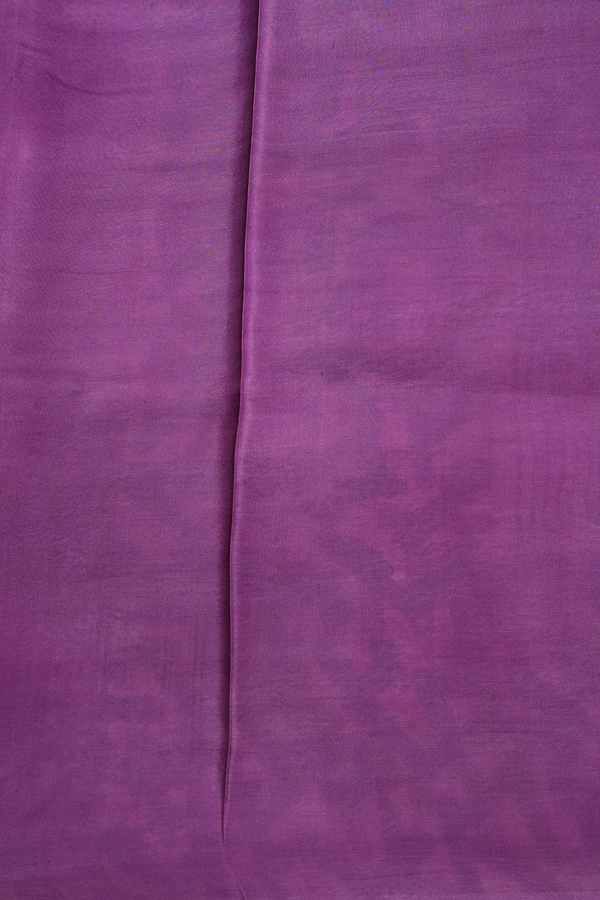Printed Silk Saree In Purple And Beige With Allover Design