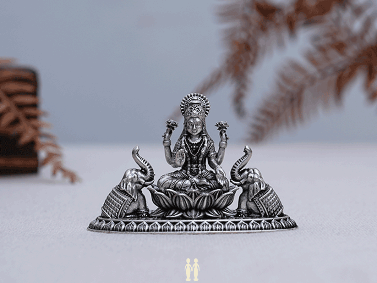 Lord Lakshmi Devi Pure Silver Idol