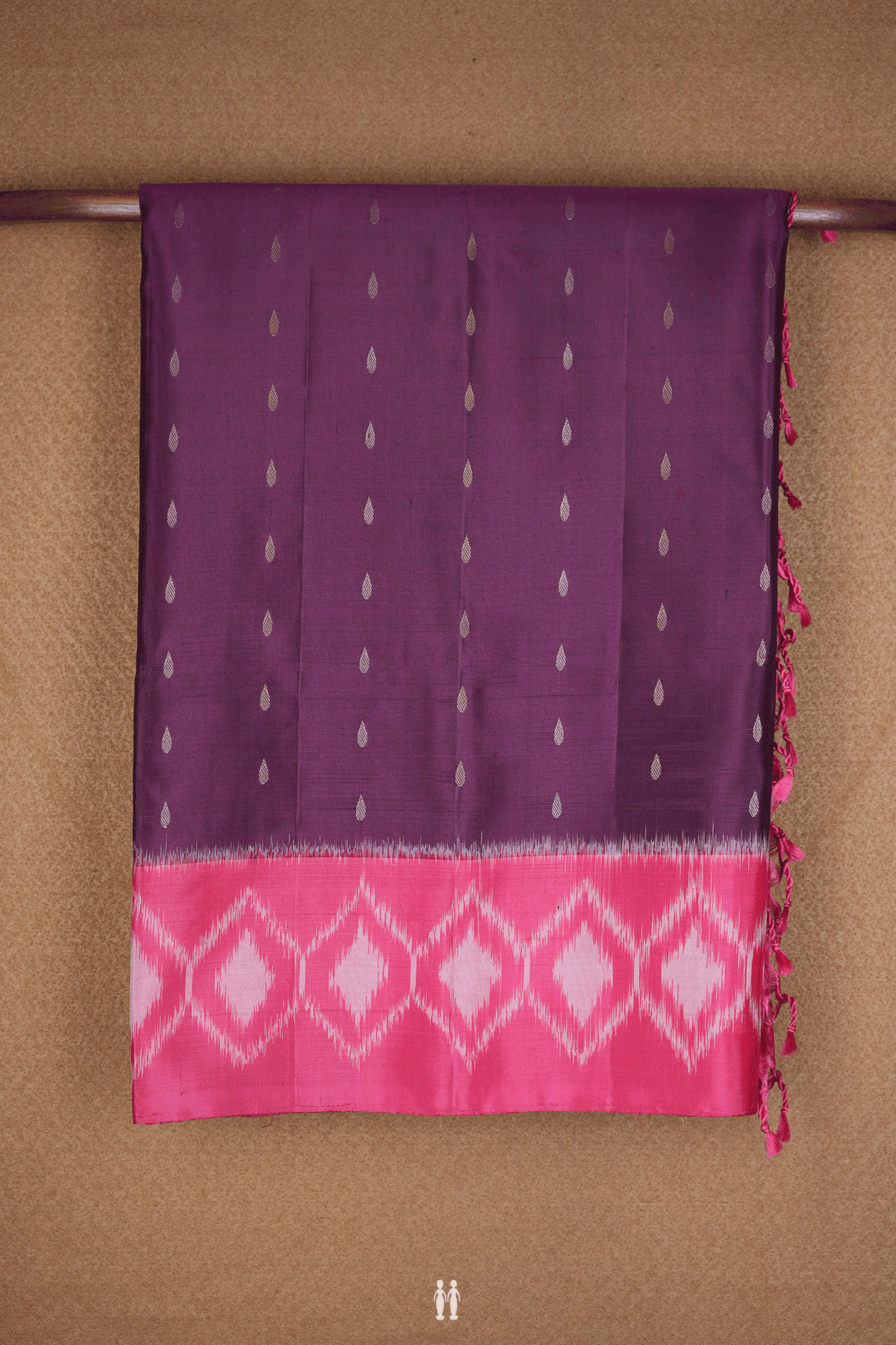 Rain Drops Zari Buttis Plum Purple Soft Silk Saree