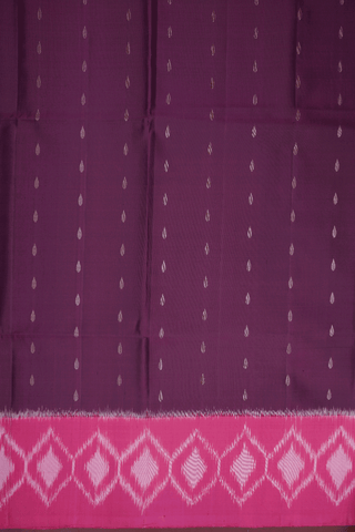 Rain Drops Zari Buttis Plum Purple Soft Silk Saree