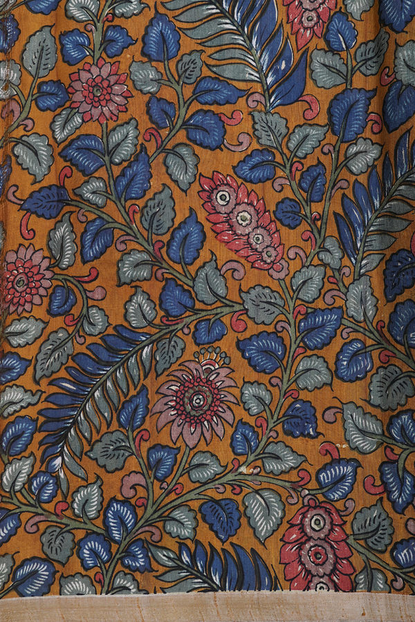 Raw Silk Saree In Forest Green With Zari Buttas