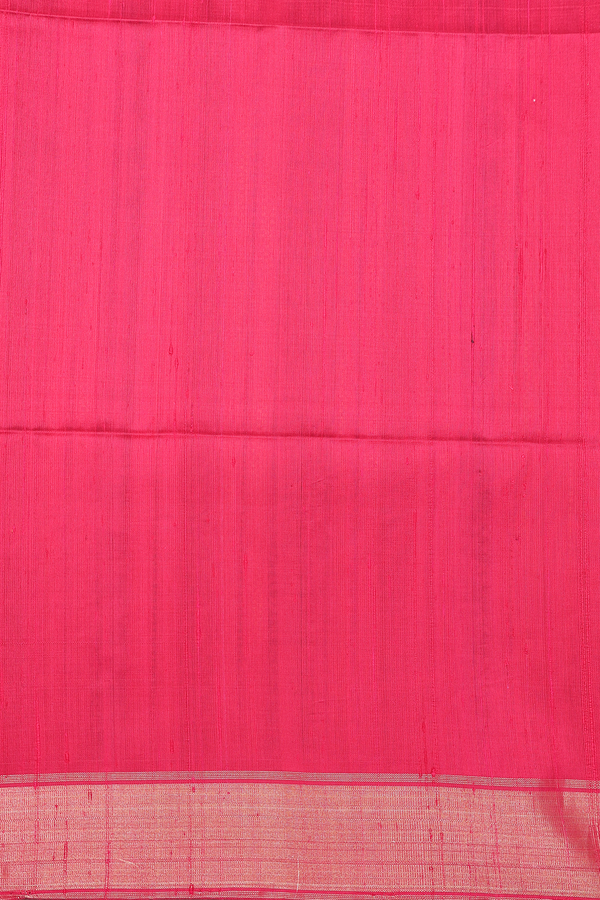 Raw Silk Saree In Grey With Zari Buttas