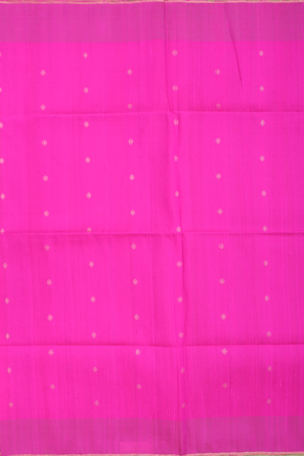 Raw Silk Saree In Magenta With Floral Buttas