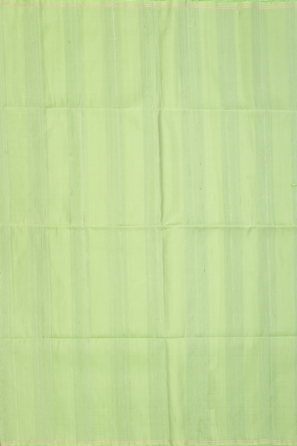 Raw Silk Saree In Pastel Green With Plain