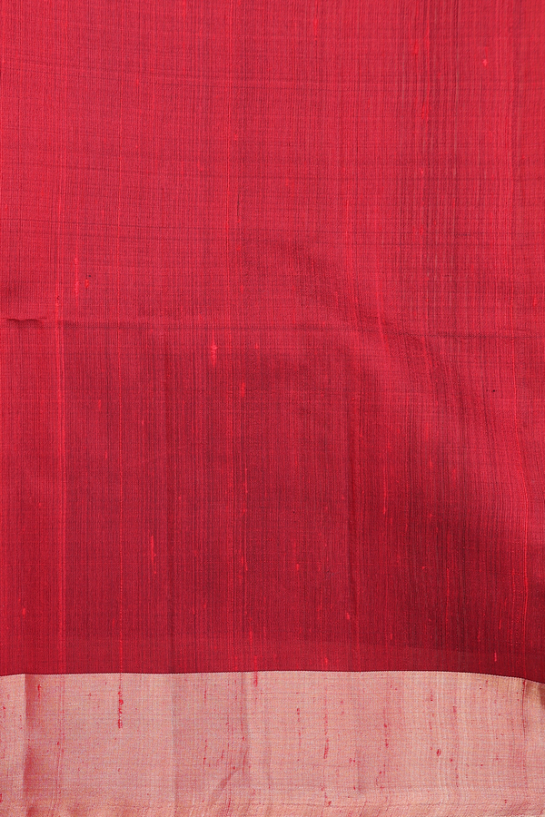 Raw Silk Saree In Plain Golden Brown With Bavanchi Border