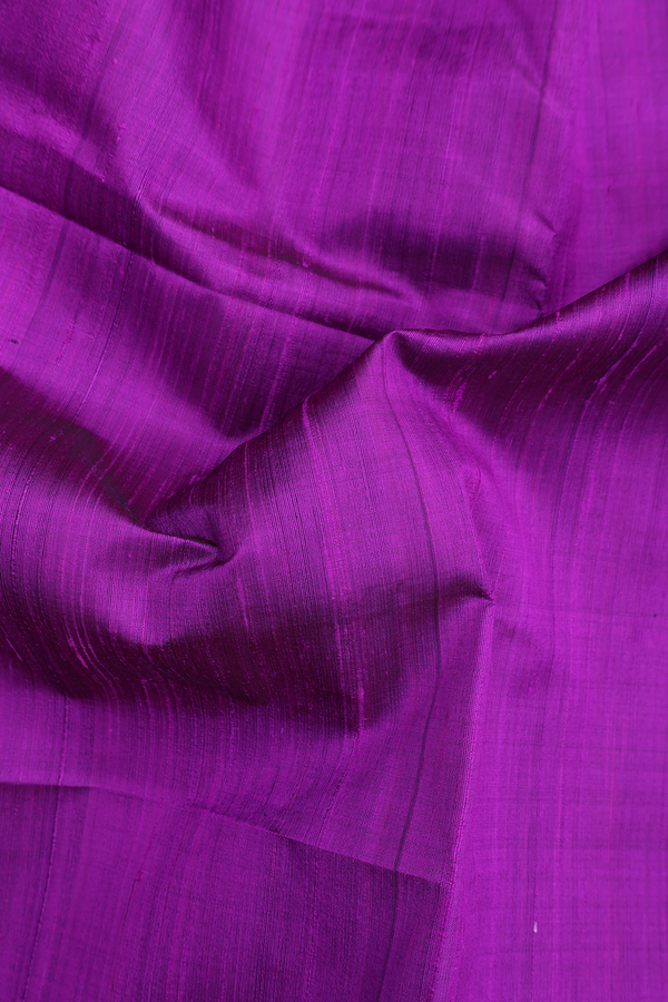 Raw Silk Saree In Plain Purple Rose With Bavanchi Border