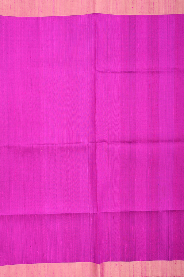 Raw Silk Saree In Purple Rose With Zari Border