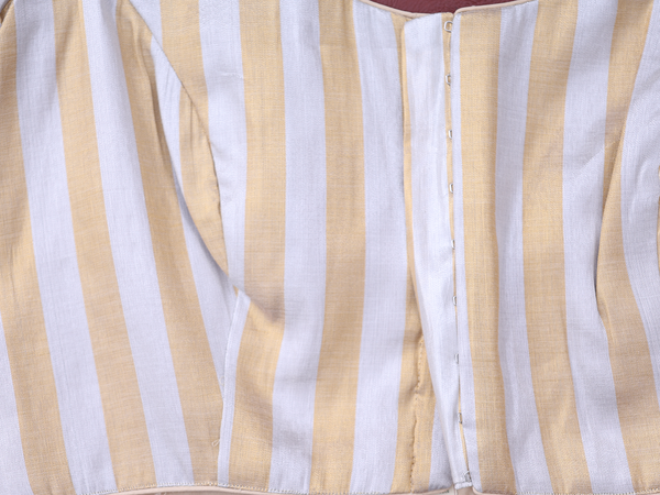 Round Neck Gold And Silver Raw Silk Readymade Blouse