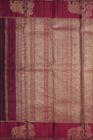 Rudraksh Zari Buttis Black Kanchipuram Silk Saree