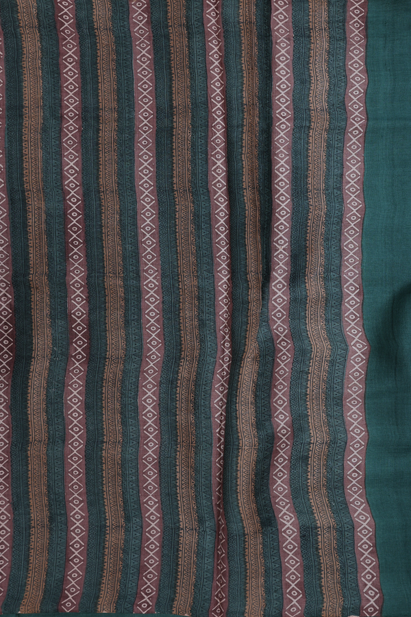 Tussar Silk Saree In Beige With Floral Design