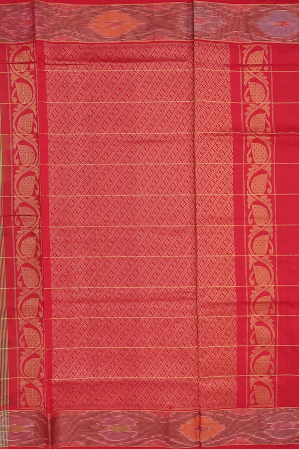 Semi Silk Cotton Saree In Pastel Green With Checks Design