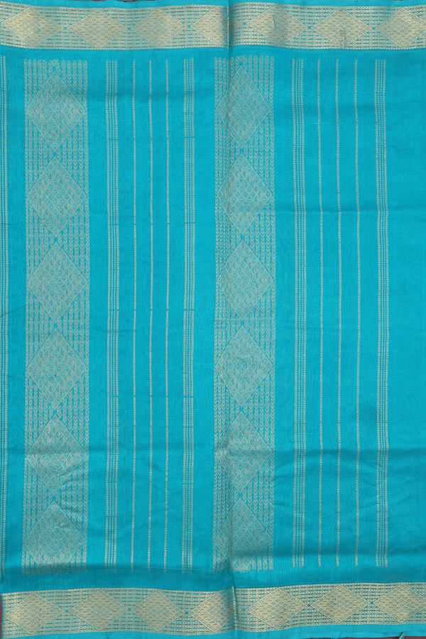 Silk Cotton Saree In Black With Zari Border