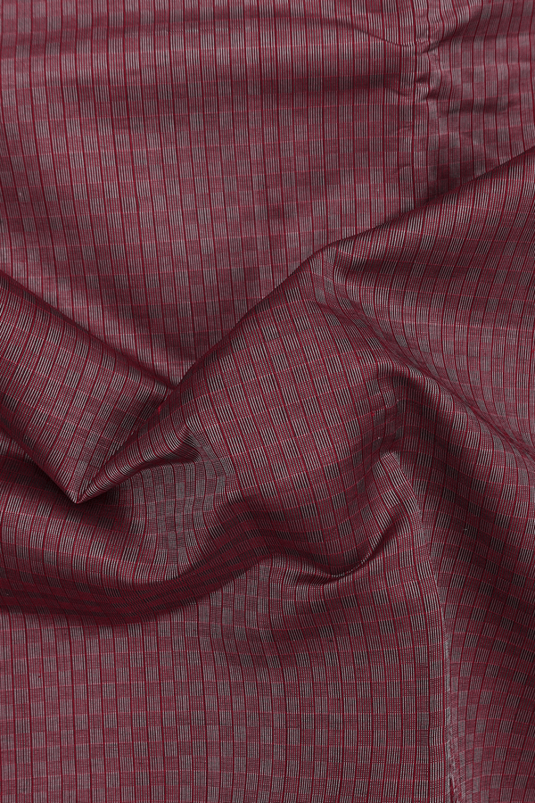 Silk Cotton Saree In Burgundy Red With Paai Madippu Kattai