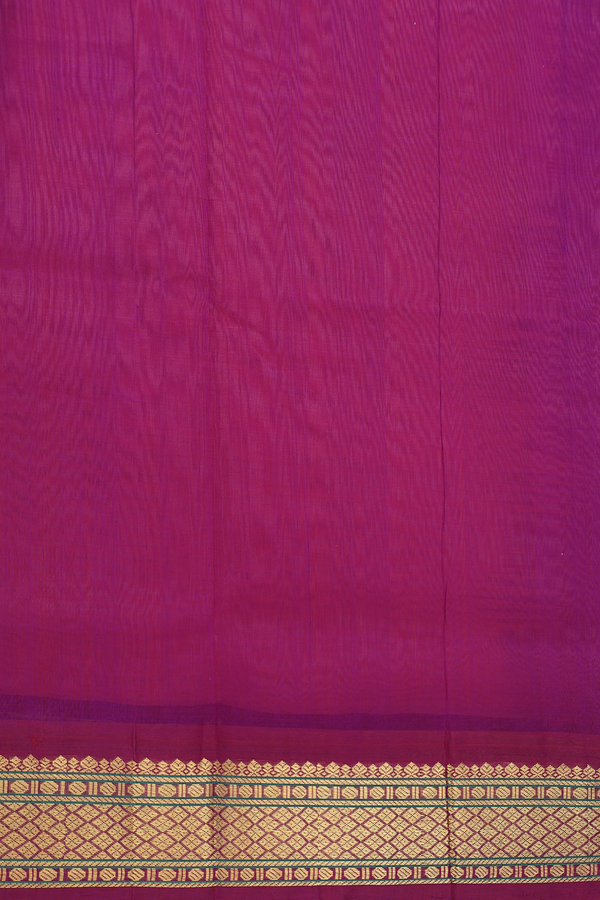 Silk Cotton Saree In Coral Orange With Zari Border