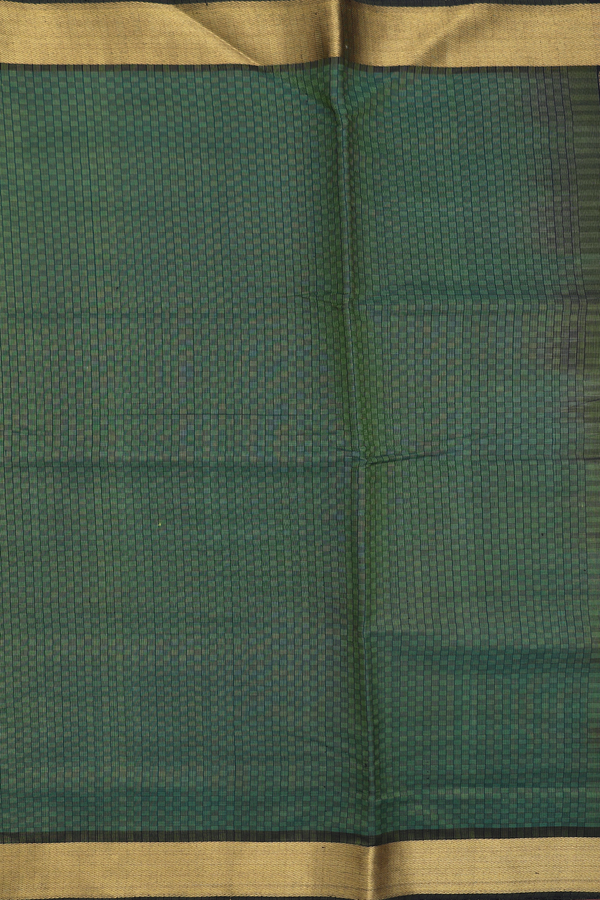 Silk Cotton Saree In Fern Green With Paai Madippu Kattai