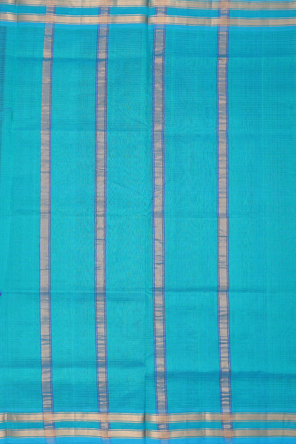 Traditional Silk Cotton Saree Royal Blue With Zari Border