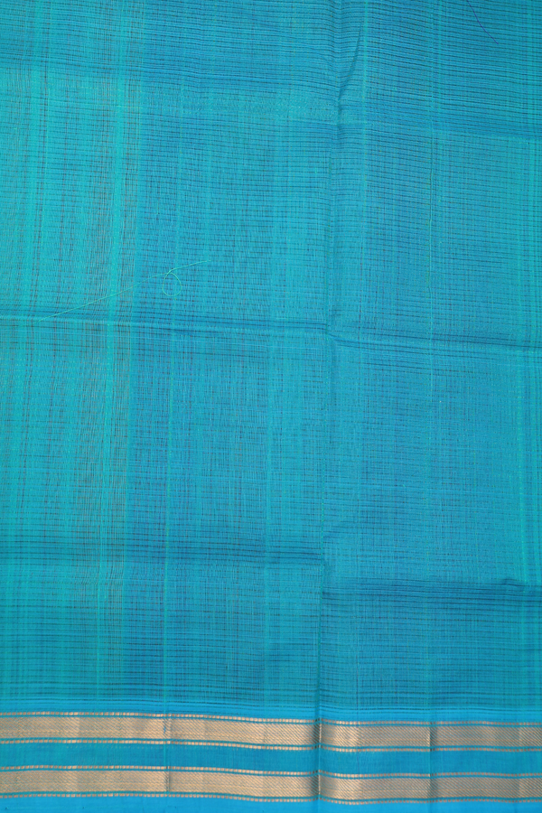 Traditional Silk Cotton Saree Royal Blue With Zari Border