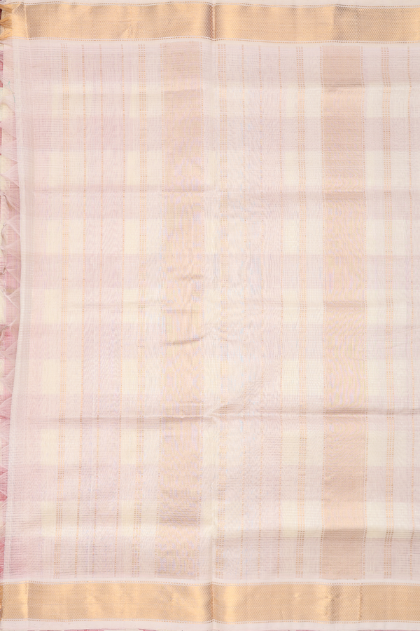 Silk Cotton Saree In White And Red With Checks Design