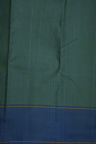 Small Checks Design Green And Blue Kanchipuram Silk Saree