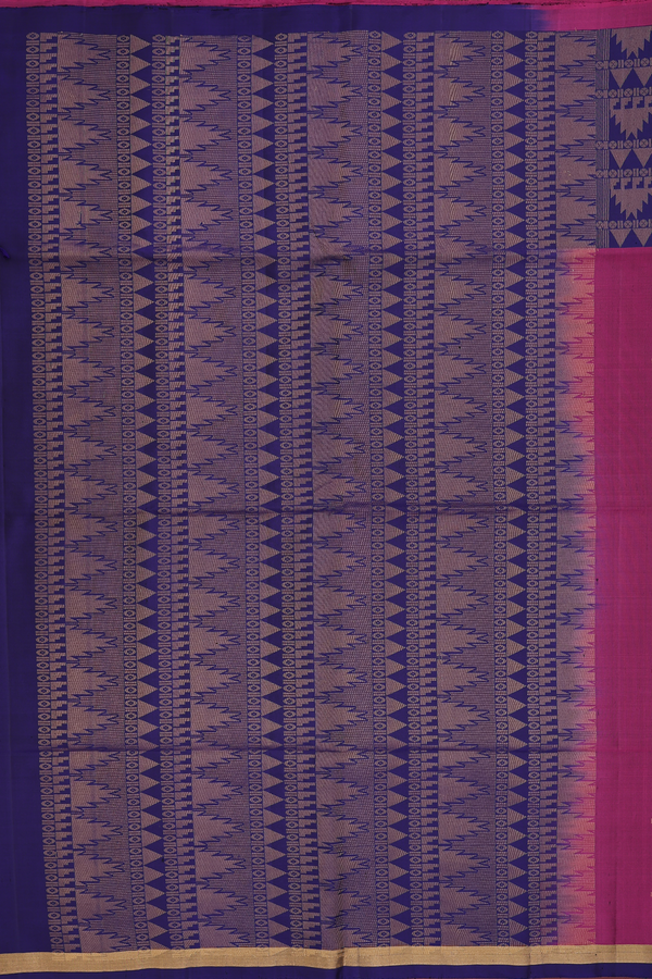 Soft Silk Saree In Berry Purple With Zari Buttas