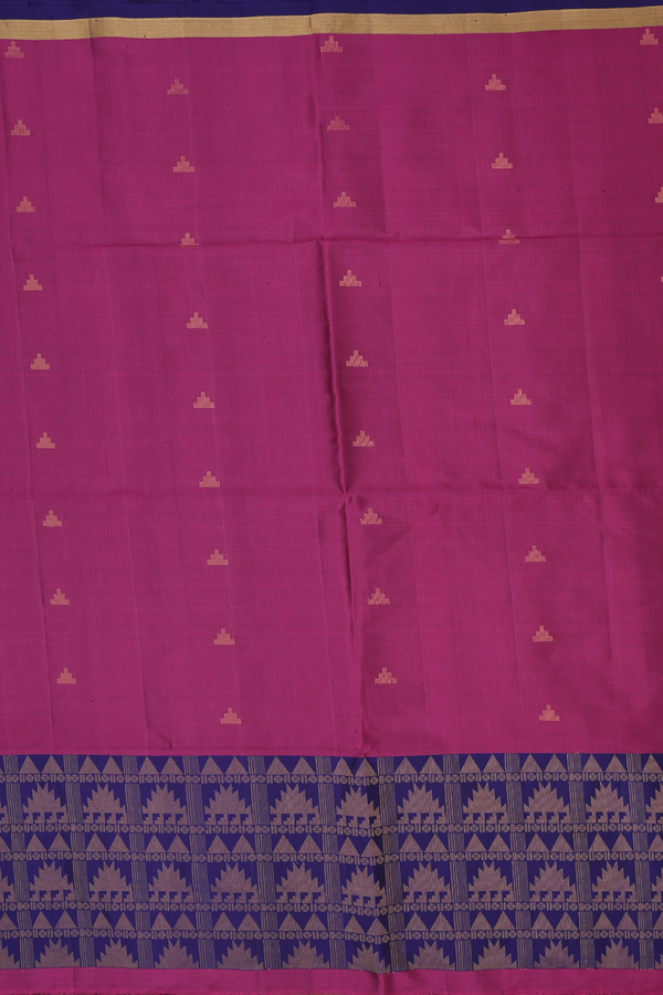 Soft Silk Saree In Berry Purple With Zari Buttas