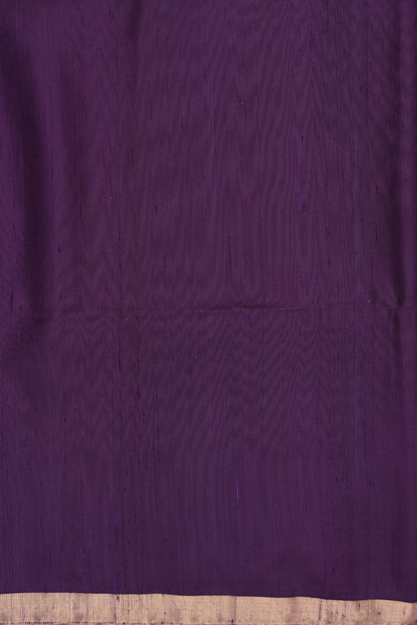 Soft Silk Saree In Deep Purple With Zari Buttas
