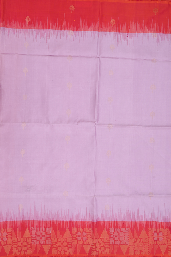 Soft Silk Saree In Dusty Lavender With Floral Buttas