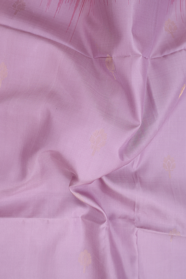 Soft Silk Saree In Dusty Lavender With Floral Buttas