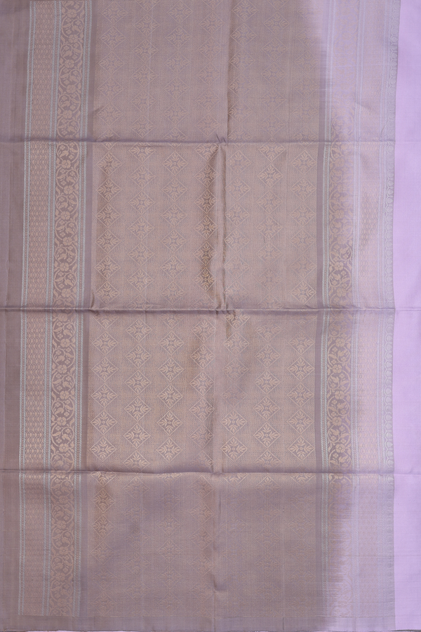 Soft Silk Saree In Dusty Purple With Zari Buttas