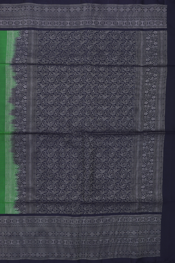 Soft Silk Saree In Emerald Green With Zari Buttas