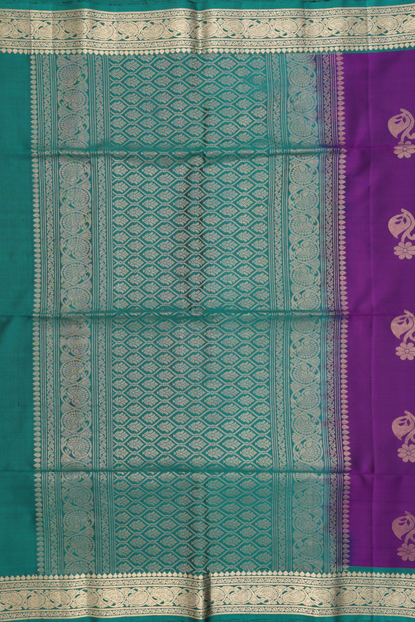 Soft Silk Saree In Grape Purple With Zari Motifs