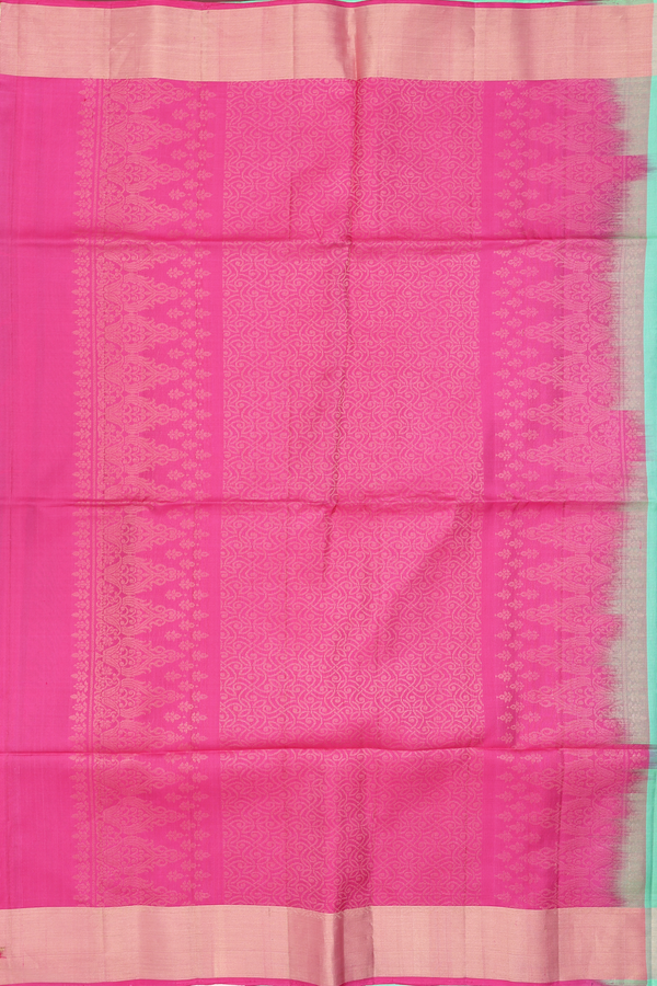 Soft Silk Saree In Green With Zari Design