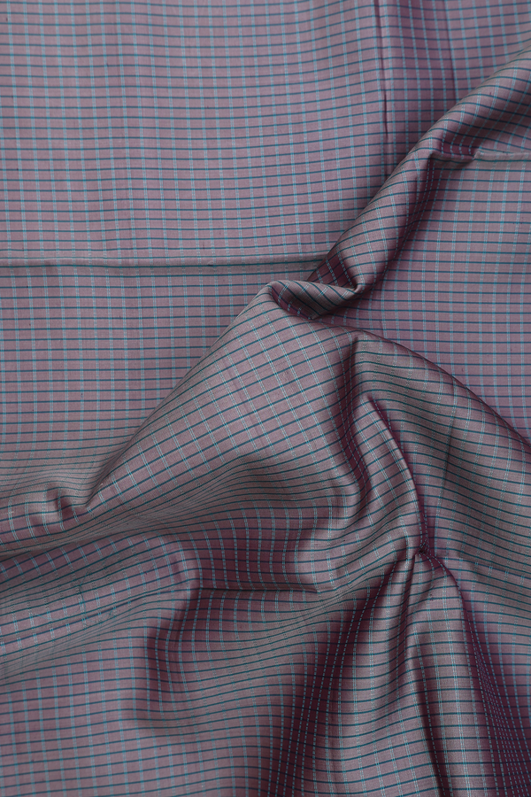 Soft Silk Saree In Grey With Checks Design