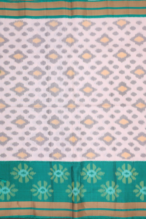 Soft Silk Saree In Ivory With Printed Design