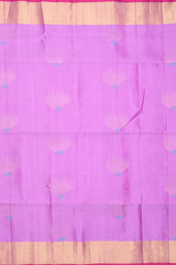 Soft Silk Saree In Lavender With Zari Motifs