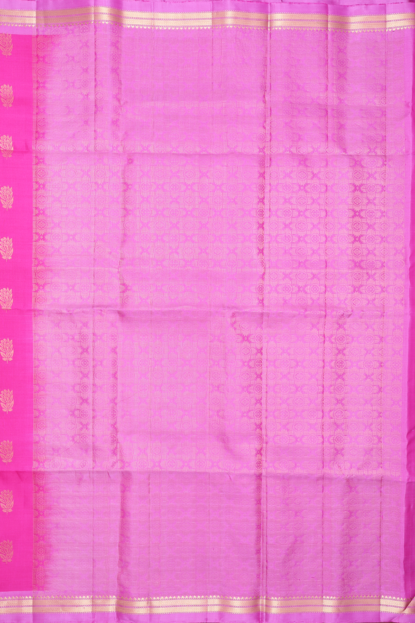Soft Silk Saree In Magenta With Floral Buttas