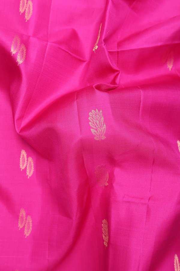 Soft Silk Saree In Magenta With Floral Buttas