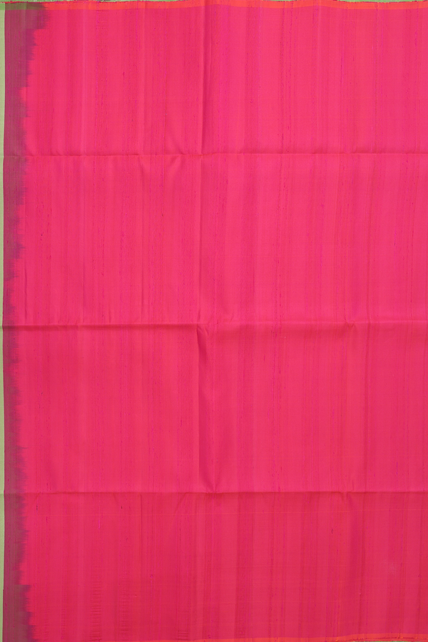 Soft Silk Saree In Moss Green With Contrast Pallu