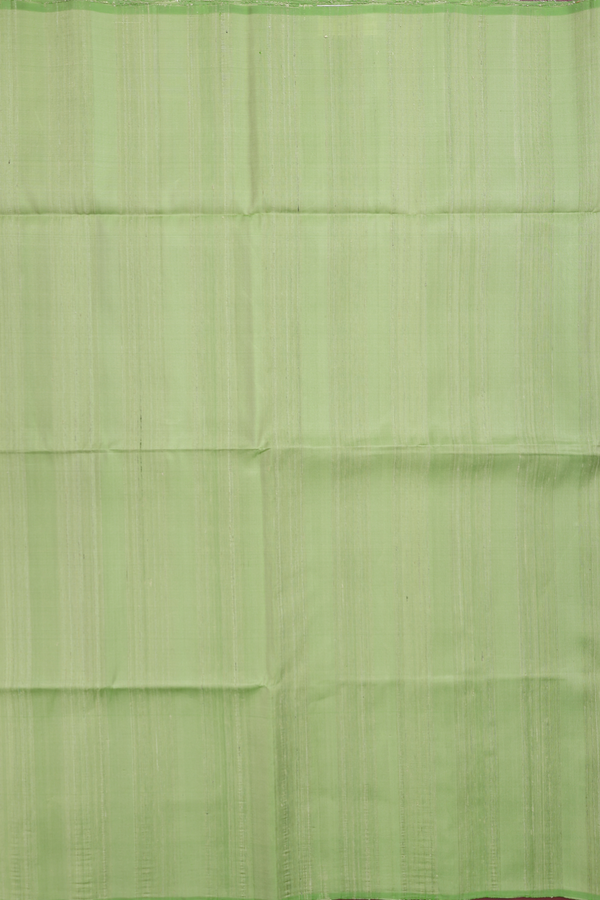 Soft Silk Saree In Moss Green With Contrast Pallu