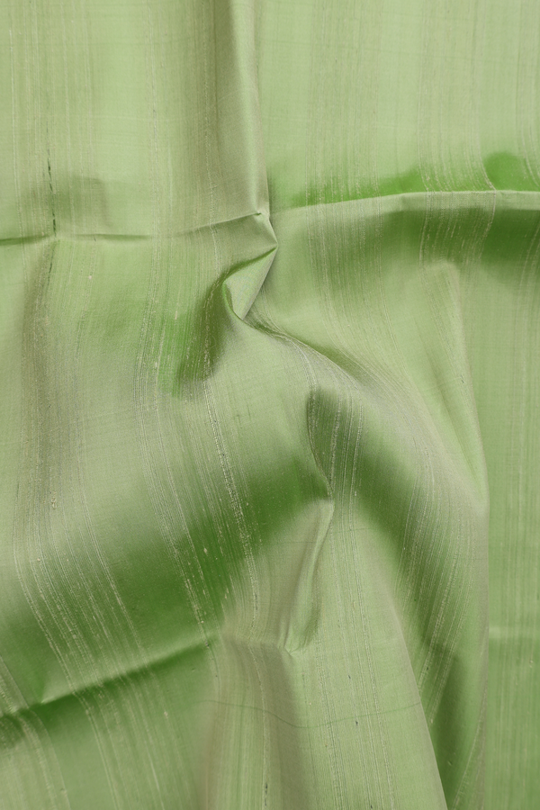 Soft Silk Saree In Moss Green With Contrast Pallu