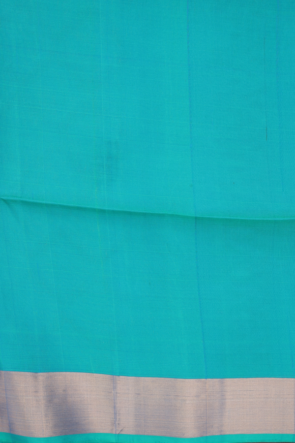 Soft Silk Saree In Navy Blue With Floral Motifs