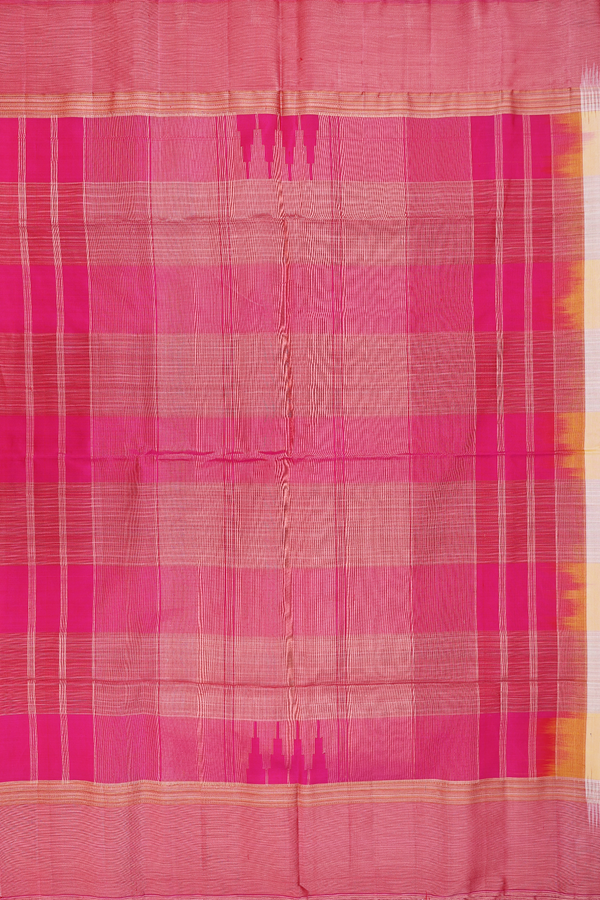 Soft Silk Saree In Orange And Brown With Stripes Design