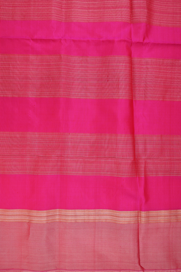 Soft Silk Saree In Orange And Brown With Stripes Design