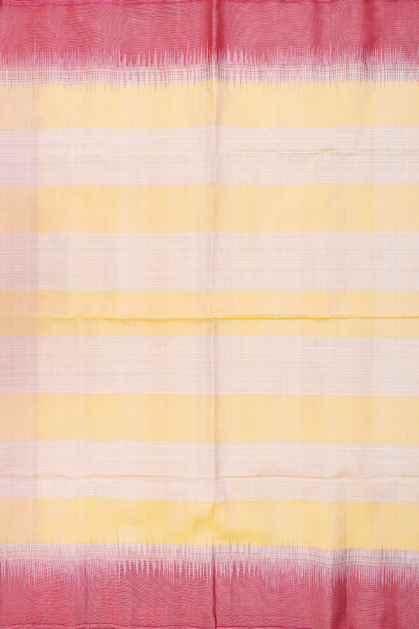 Soft Silk Saree In Orange And Brown With Stripes Design