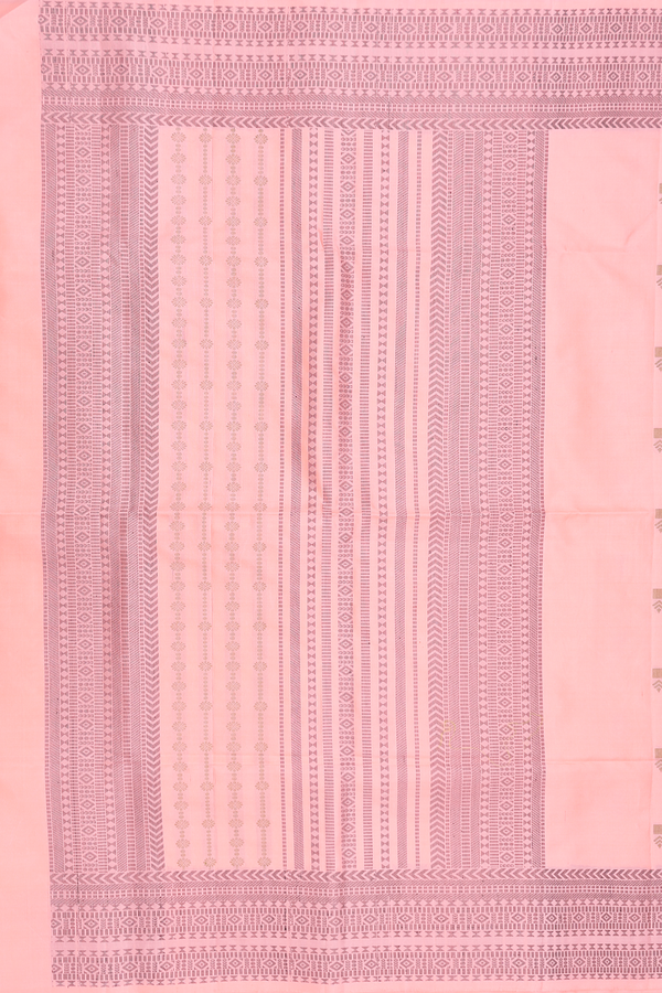 Soft Silk Saree In Orange With Threadwork Buttas