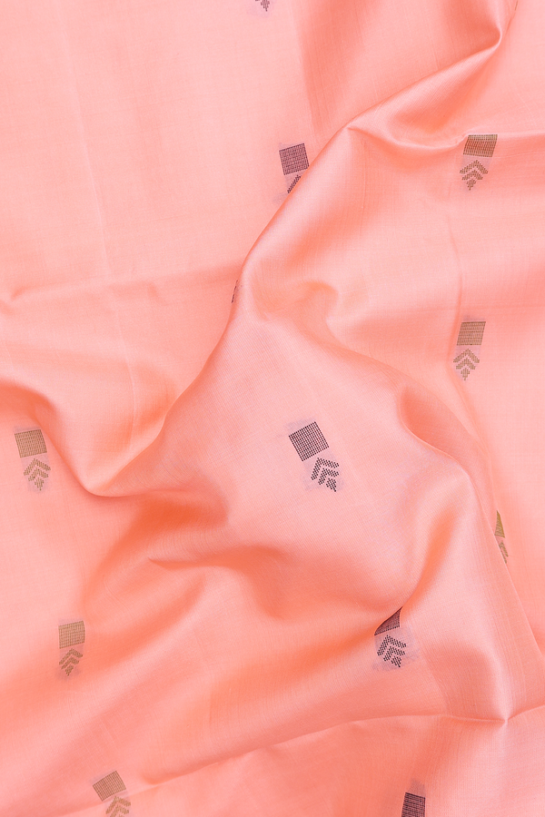 Soft Silk Saree In Orange With Threadwork Buttas